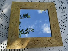 Miroir carré  encadrement bois naturel sculpté Encadré miroir price