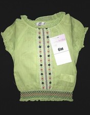NEUF blouse tunique bébé 6 mois vert pistache style bohème ethnique Bébé Blouse price