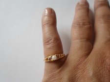 bague en plaqué or, duo de pierres rouges et perle blanche, t. 52 Perle bague price