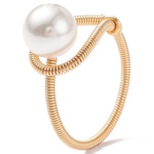 Bague perle de culture sur fil doré Perle bague price