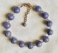 🌟BRACELET perles Angelite semi précieuses, cristal de Swarovski 🌟 Swarovski bracelet price