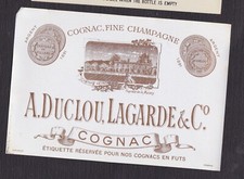 Ancienne étiquette  Alcool France BN126127 Cognac Duclou Lagarde Étiquette price