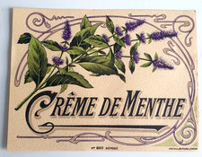Etiquette Crème de Menthe Bel état Étiquette price