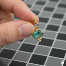 Pendentif breloque ovale en or émeraude 5 x 7 mm - collier fait main en or ma... Collier en or price