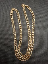 Collier Chaîne En Plaque Or Maille Figaro Art Nouveau Deco Poinçonné Collier en or price