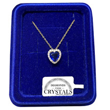 Collier Cœur Bleu Chaîne En Or Jaune 18K Avec Cristaux Zircon Collier en or price