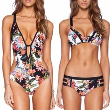 Femme Haut+Bas Maillot Bain Push Up Bandage Rembourré Bikini Swimsuit Monokini Monokini price