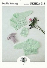 Patron De Tricot UKHKA 213 Pour Cardigan Et Chapeau Bébé 14" - 22" 36cm - 56cm Bébé Cardigan price