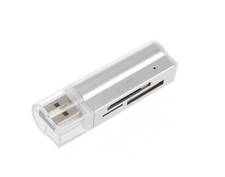 lecteur usb 2.0 multi carte mémoire : Micro SD / TF M2 MMC SDHC MS Duo - ARGENT Carte Readers price
