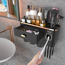 Wall-Mounted Toothbrush Holder with Toothpaste Dispenser - Electric Toothbrush Toothpaste support price