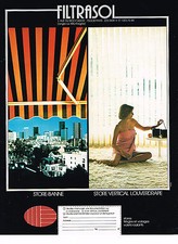 PUBLICITE ADVERTISING 094  1974   FILTRASOL  store-banne  vertical LOUVERDRAPE Vertical store price