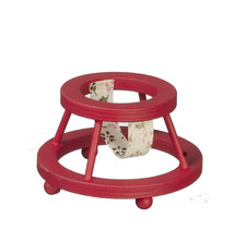 Poupées Maison Bébé Walker Rouge en Bois Miniature Maternelle Accessoire 1:12 Bébé Walker price