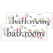 2 Pcs Toilet Sign Vinyl Wall Sticker Autocollants De Porte Panneaux Salle Bain Toilet Sticker price