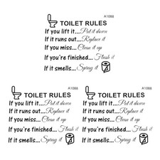 3X Toilet RÈGles de La Salle de  Amovible Sticker Mural Vinyle Art Sti5132 Toilet Sticker price