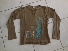 TEE SHIRT Manches longues 10 ans Fille KAKI "3 POMMES" Shirt fille price