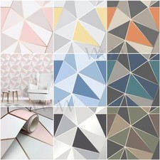 Fine Decor Apex Geometric Wallpaper - Metallic Rose Gold Silver Wallpaper price