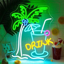 Palm Tree néon led drink neon sign Beer Bar Neon Sign Wall LED Enseigne Lumin... LED mur Art price