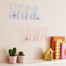 Bombay Duck' Shhh ' Câble Mot Bleu ou Rose, Mur Décoration Bébé Nurserie Chambre Bébé chambre mur décoration price