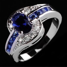Incroyable à - de 4€ : bague "Classical Sapphire"pl. Argent-Envoi de Fr.immédiat Sapphire bague price
