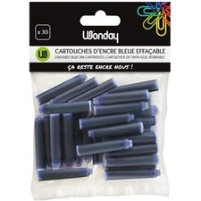 Cartouches d'encre - Courtes - Bleue - Effaçable - Pour stylo roller et plume - Stylo cartouche et encre price