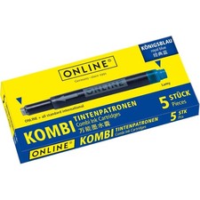 Cartouches d'encre - Bleu - Encre non effaçable - Pour stylo plume et roller - 5 Stylo cartouche et encre price