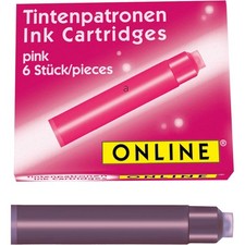 Cartouches d'encre - Rose - Encre non effaçable - Pour stylo plume et roller - 6 Stylo cartouche et encre price