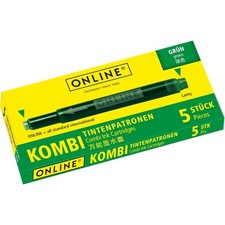 Cartouches d'encre - Vert - Encre non effaçable - Pour stylo plume et roller - 5 Stylo cartouche et encre price