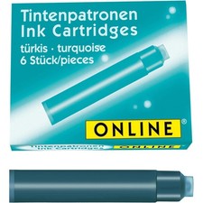 Cartouches d'encre - Turquoise - Encre non effaçable - Pour stylo plume et rolle Stylo cartouche et encre price