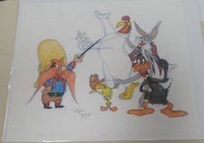 Virgil Ross original color pencil drawing "Yosemite Sam leading the chorus" Coloré Pencils price