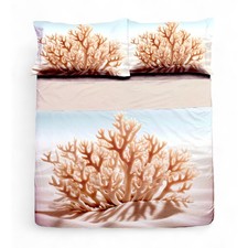Ensemble de draps doubles corail - Couvre-lit numérique 100 % coton avec Turn-Up Couvre-lit & parure price