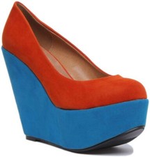 Chaussures Talons Compensés Platform à Enfiler Femme Orange 3-8 Platform chaussures price