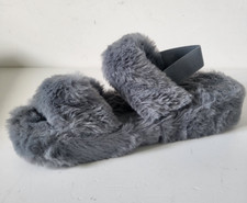 Sandales Pantoufles ouvertes fausse fourrure gris talon 5 cm Taille 41 Chaussons & sandales femme price