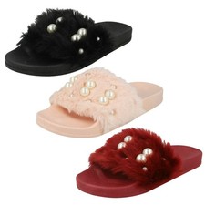 Sandales Femme Style À Semelle En Fourrure Synthétique Spot On Chaussons & sandales femme price