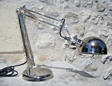 LAMPE DE BUREAU D ARCHITECTE,ARTICULÉE MÉTAL CHROMÉ,style Jielde H.75 cm au max. Bureau bureau lampe price