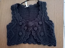 BOLERO GILET SANS MANCHE ACRYLIQUE GRIS FONCE TAILLE S Bolero price