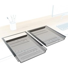 Tiroir de bureau A4, rangement documents, set de 2, métal noir Bureau tiroir Unit price