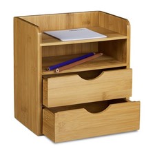 Organiseur de bureau bambou tiroirs document papier ordre ranger distributeur Bureau tiroir Unit price