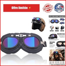 Lunettes Moto FOSDICK Coupe-Vent Verres Colorés Steampunk Noir Casque enfant price