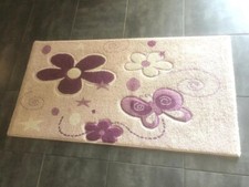 Tapis enfant bébé chambre fille décoratin mauve violet papillon fleurs 150x80 cm Bébé chambre Rug price