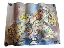Grande Aquarelle Ancienne Bouquet Fleurs Jaunes Vase Nature Morte Dessin Peintur Peinture aquarelle price