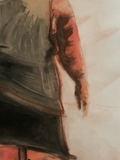 Tableau ancien aquarelle portrait femme de dos à attribuer Peinture aquarelle price