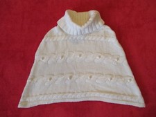 1 x Fille Age 7-8 ans Manteau PONCHO Chaud Hiver Blanc Ivoire Vêtement Habillé Poncho fille price