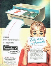 PUBLICITE ADVERTISING 076  1959  Minnesota machine à écrire Thero-fax  secretary Fax Machine price