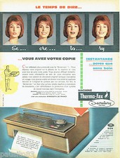 PUBLICITE ADVERTISING 125  1960  Thermo-Fax la machine copieur Secretary Fax Machine price