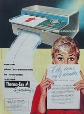PUBLICITE MACHINE THERMO FAX SECRETARY DE 1959 PUB FRENCH AD VINTAGE Fax Machine price