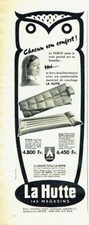 Publicité Advertising 097  1957  La Hutte  matelas pneumatique duvet  camping Matelas pneumatique price