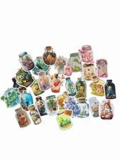 Lot x10 Stickers Kawaii Bocaux Cute Mini Scènes Cartoon DIY Planner Scrapbooking Planner price