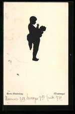 Carte postale enfant vierge avec bébé sur le bras, coupe ciseaux 1916 Bébé ciseaux price