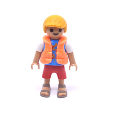 PLAYMOBIL * ENFANT MODERNE * Garçon Blond Short Rouge Sandales Gilet Mer 9233 Short garçon price