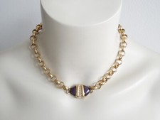 Collier Chaîne Connecté Anneaux Pendentif Avec Courriel + Strass 63,9 G/42,5 CM Collier connecté price